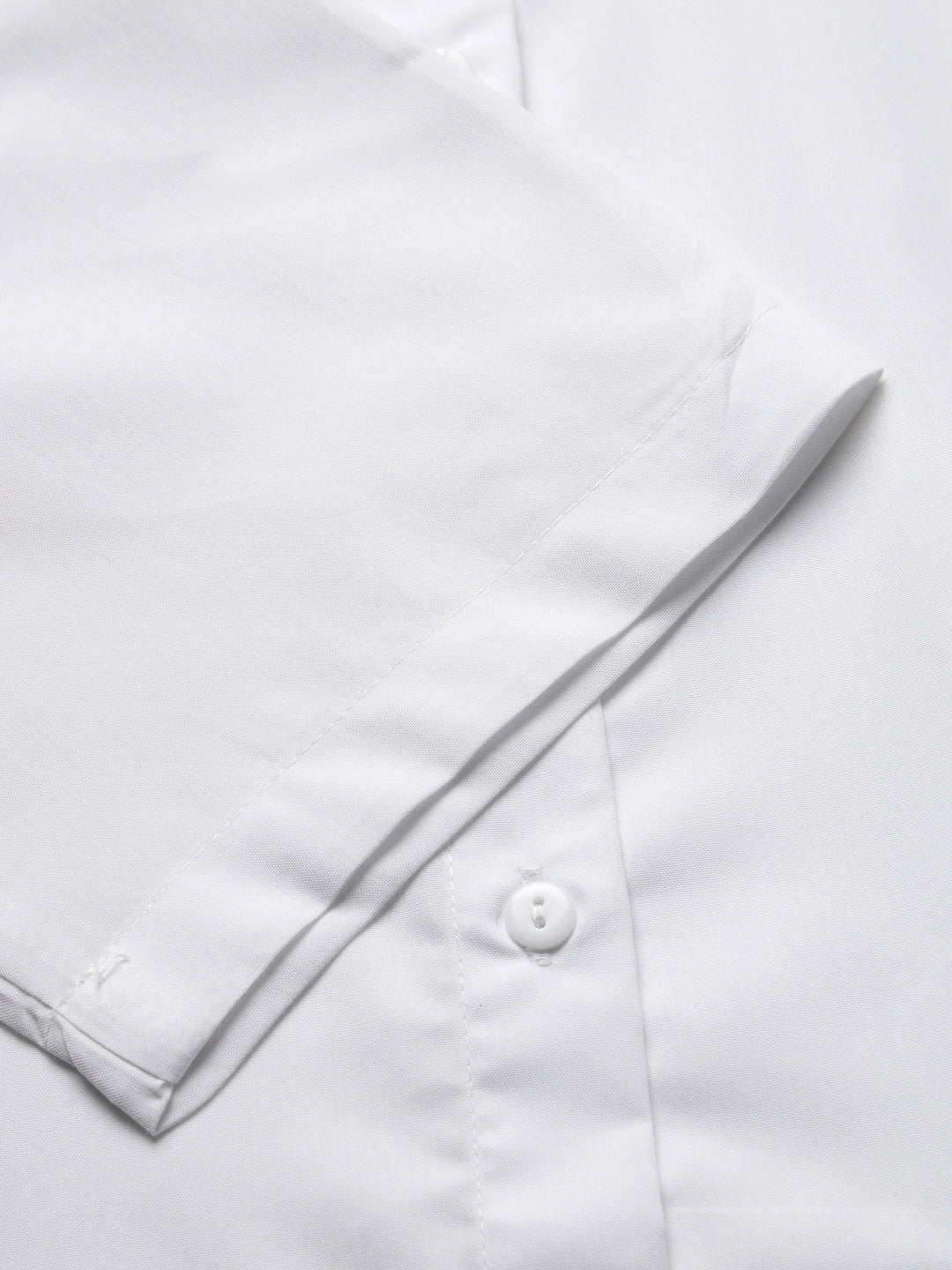 Style Quotient Women White Cotton Blend Formal Short Sleeve Shirt