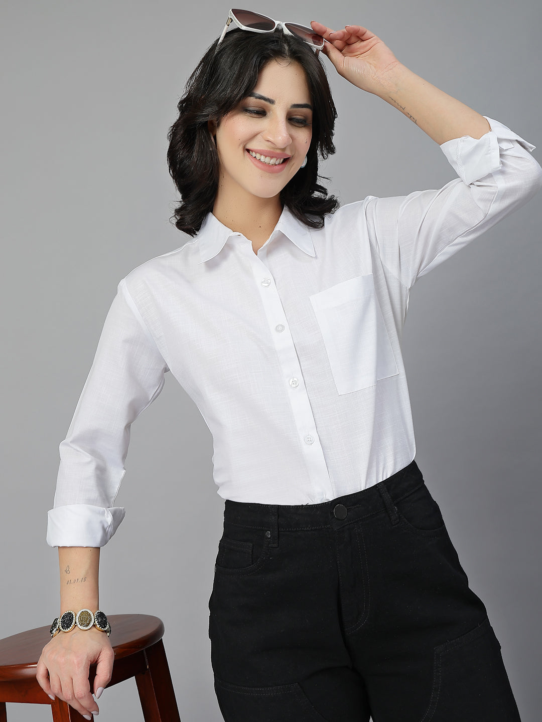 Style Quotient Women White Oversize shirt