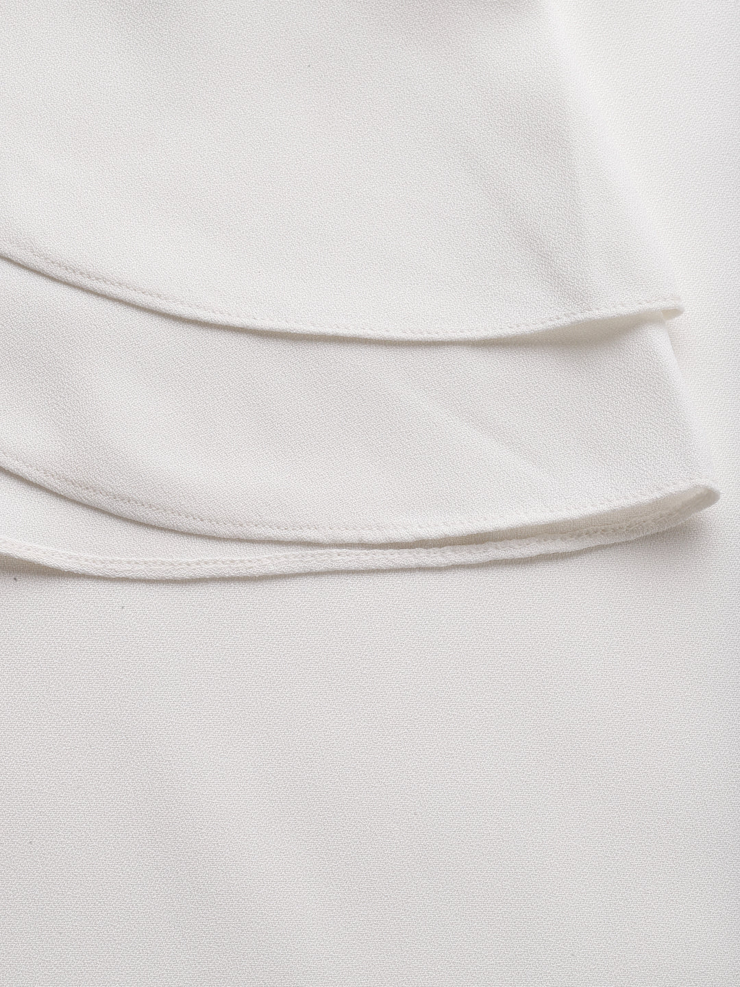 Style Quotient Women White Solid Polyester Smart Casual Top