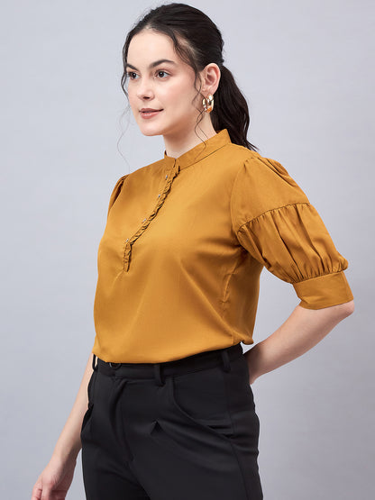 Style Quotient Women Mustard Yellow Solid Top