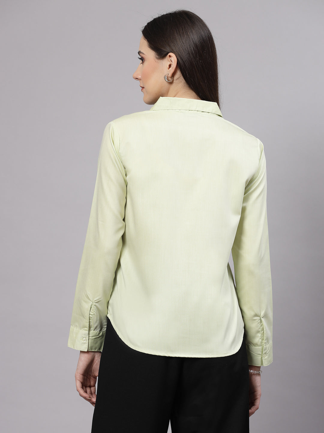 Style Quotient Women Solid  Green Regular Formal Shirt