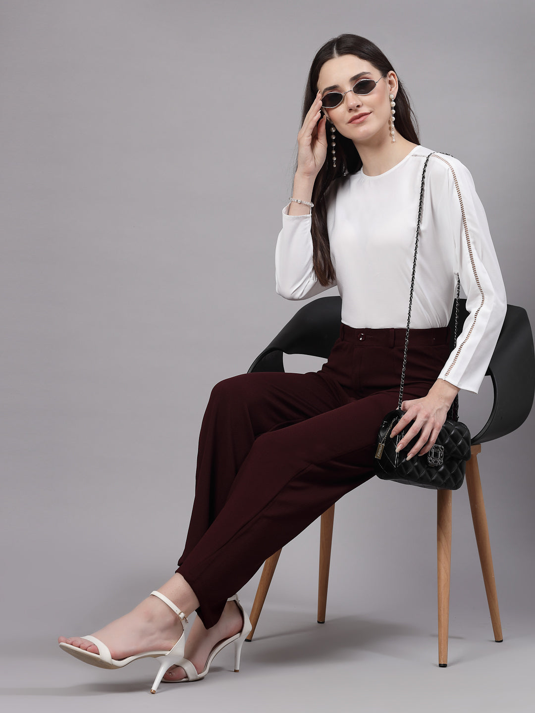 Style Quotient Women Solid Full Extended Sleeve Smart Fit top