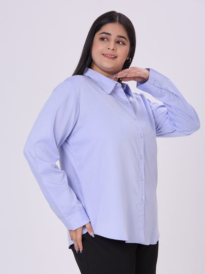 Style Quotient Women Chambray Blue Formal Shirt
