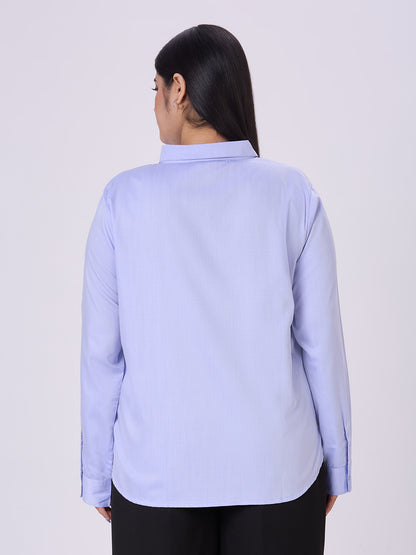 Style Quotient Women Chambray Blue Formal Shirt