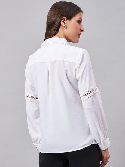 Style Quotient Women Smart White Shirt Spread Collar Full Sleeve Shirt