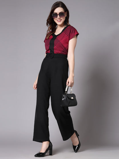 Style Quotient Women Smart Contrast Top with drop Shoulder V-neck Top