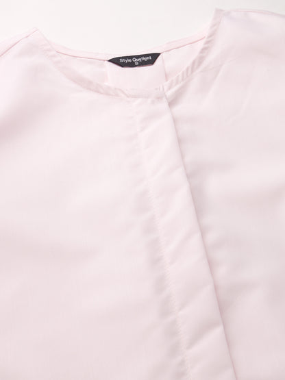 Style Quotient Women Solid Pink Polycotton Regular Formal Shirt