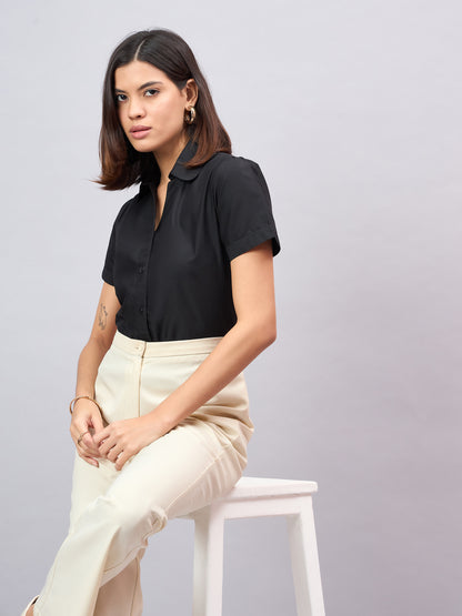 Style Quotient Women Short Sleeves front button and collar Shirt