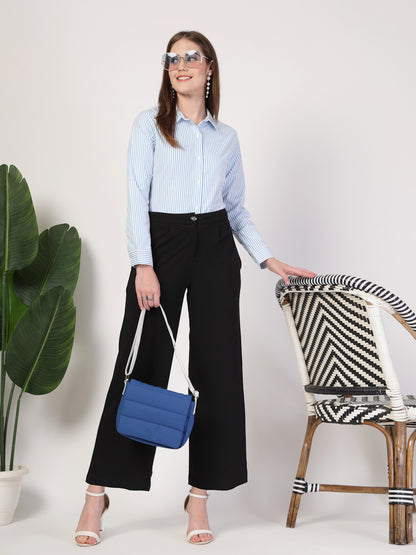 Style Quotient Women Blue White stripe shirt