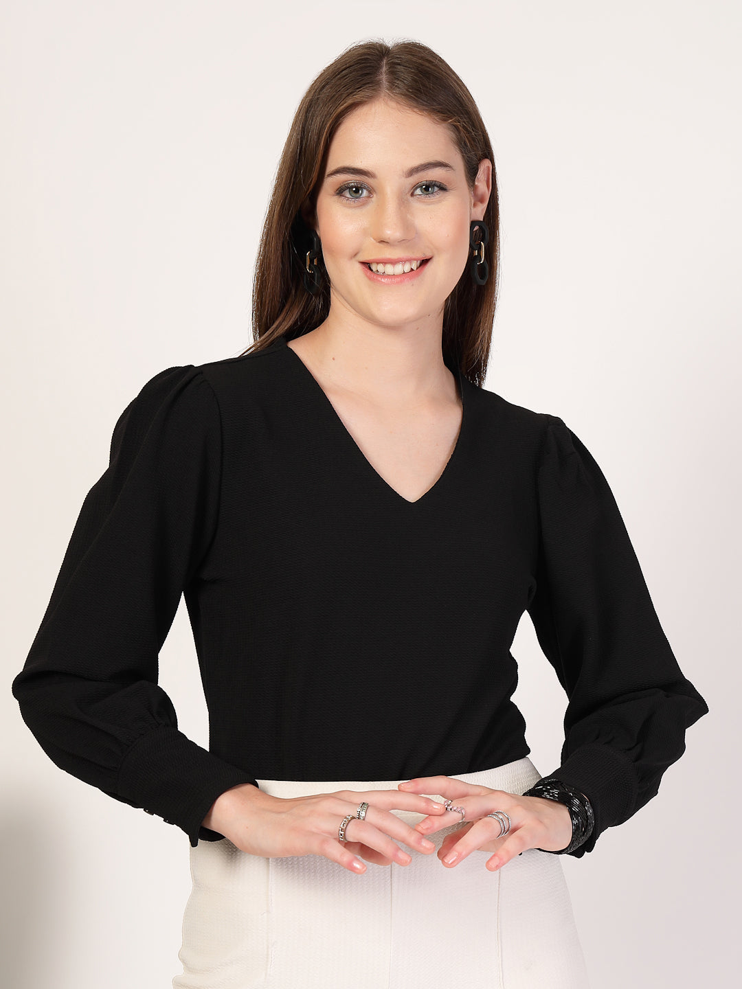 Style Quotient Women Black Knit Top