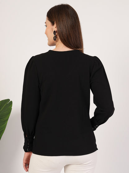 Style Quotient Women Black Knit Top