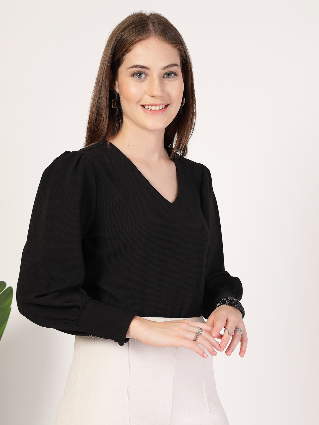 Style Quotient Women Black Knit Top