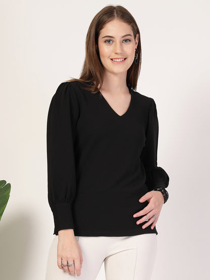 Style Quotient Women Black Knit Top