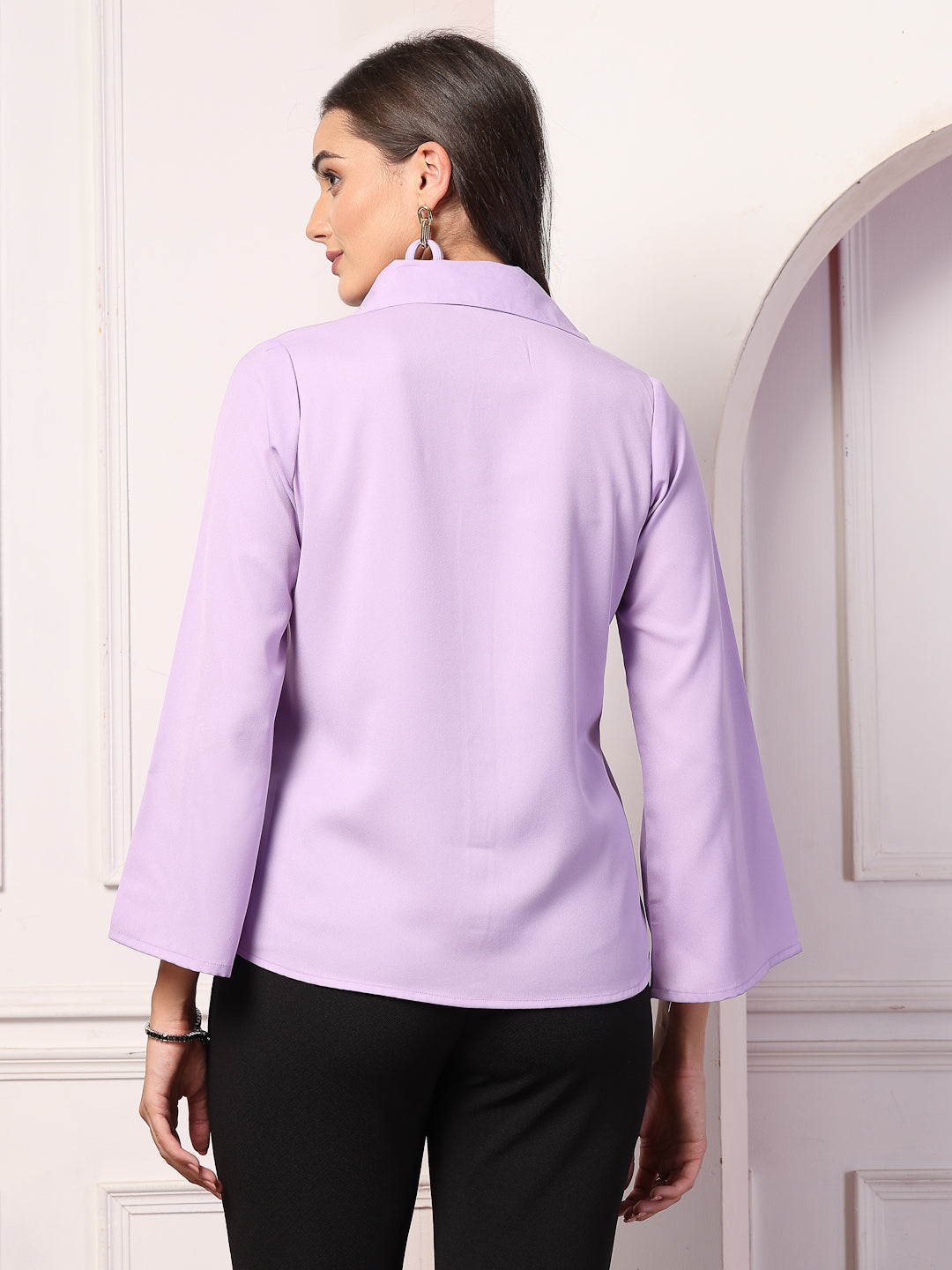 Style Quotient Womens Lilac with Full bell sleeves Shirt