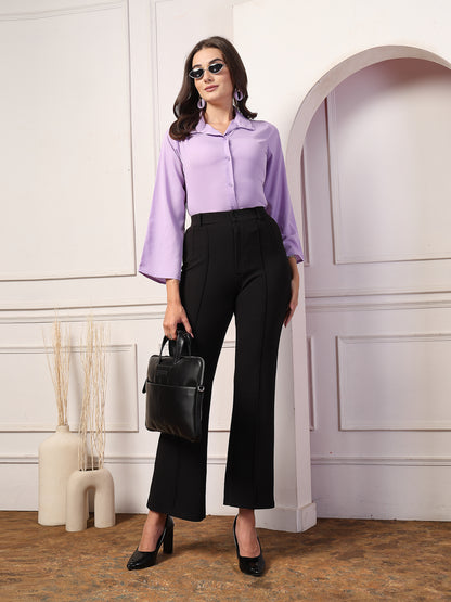 Style Quotient Womens Lilac with Full bell sleeves Shirt