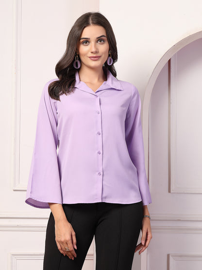 Style Quotient Womens Lilac with Full bell sleeves Shirt