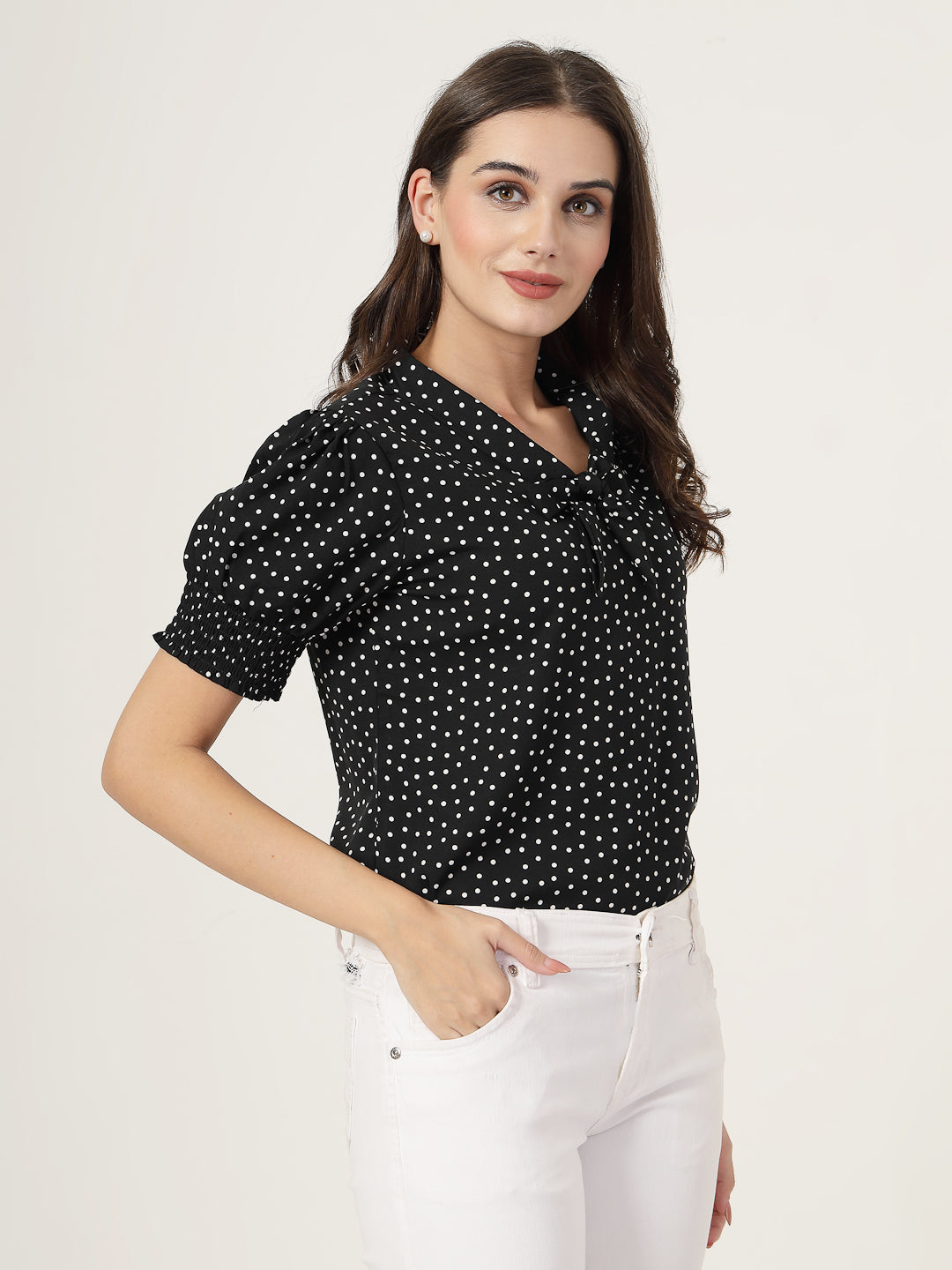 Style Quotient Women black and white front tie-up Top