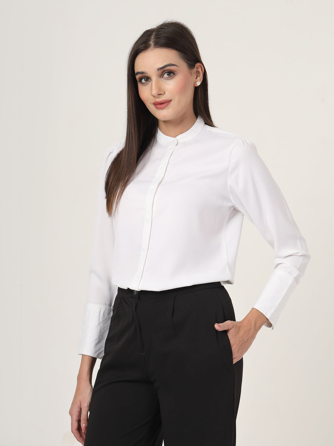 Style Quotient Women White Formal Shirt