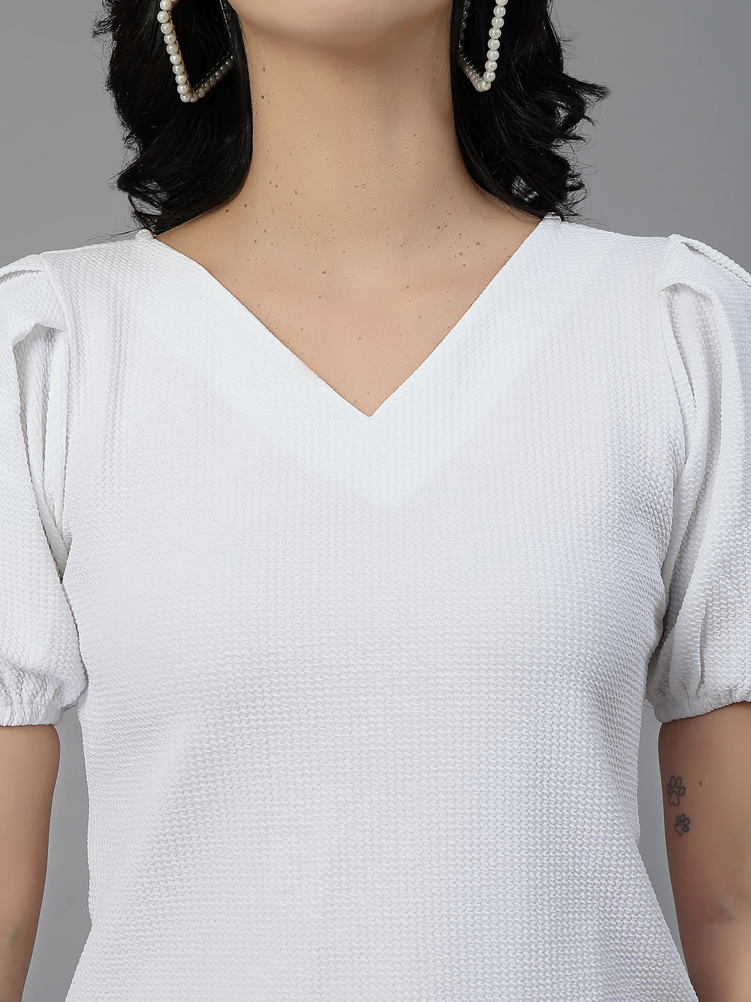 Style Quotient Women White Knit Top