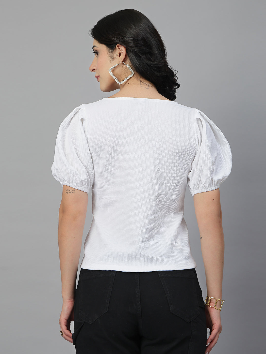 Style Quotient Women White Knit Top