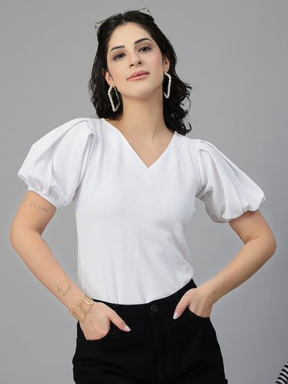 Style Quotient Women White Knit Top