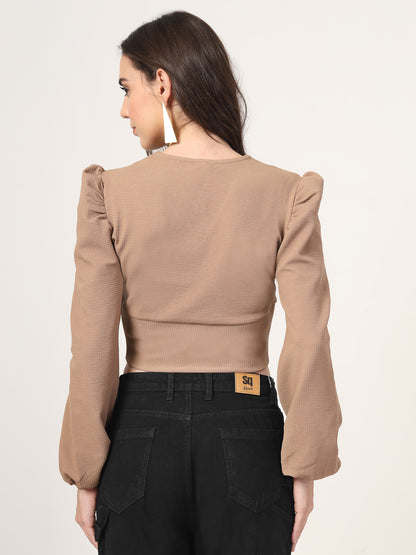 Style Quotient Women Brown Knit Top