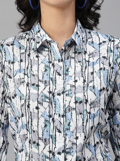 Style Quotient Women white stripes printed shirt