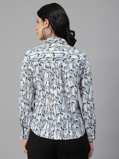 Style Quotient Women white stripes printed shirt