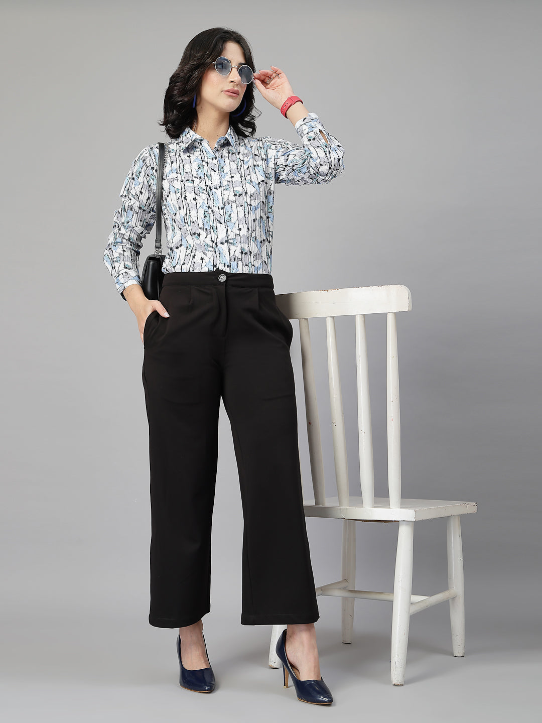 Style Quotient Women white stripes printed shirt
