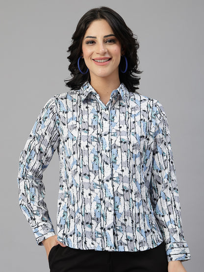 Style Quotient Women white stripes printed shirt