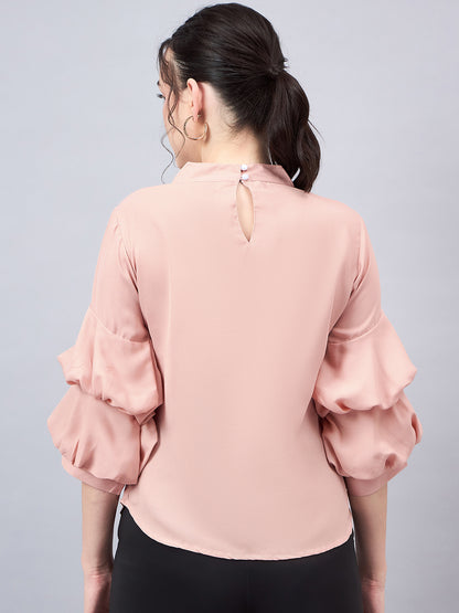 Style Quotient Women Peach-Coloured Solid Top