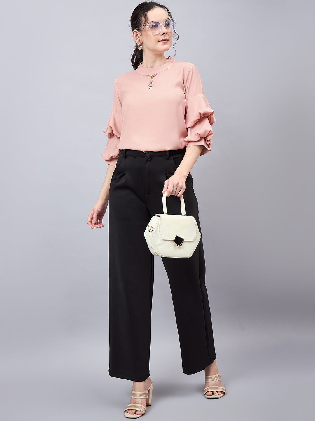 Style Quotient Women Peach-Coloured Solid Top