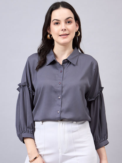 Style Quotient Women Grey Formal Shirt