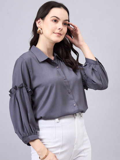 Style Quotient Women Grey Formal Shirt