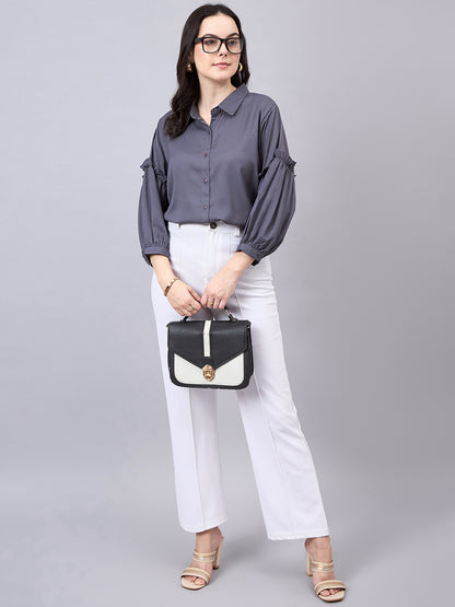 Style Quotient Women Grey Formal Shirt