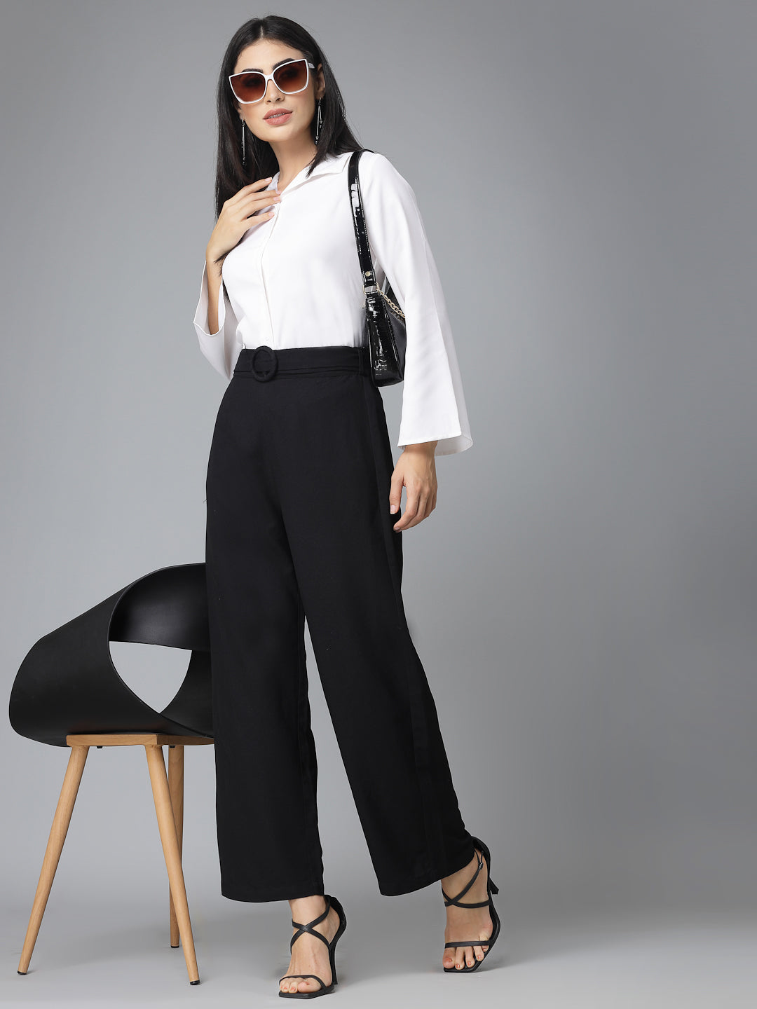 Style Quotients Women White Polyester Smart Casual Shirt