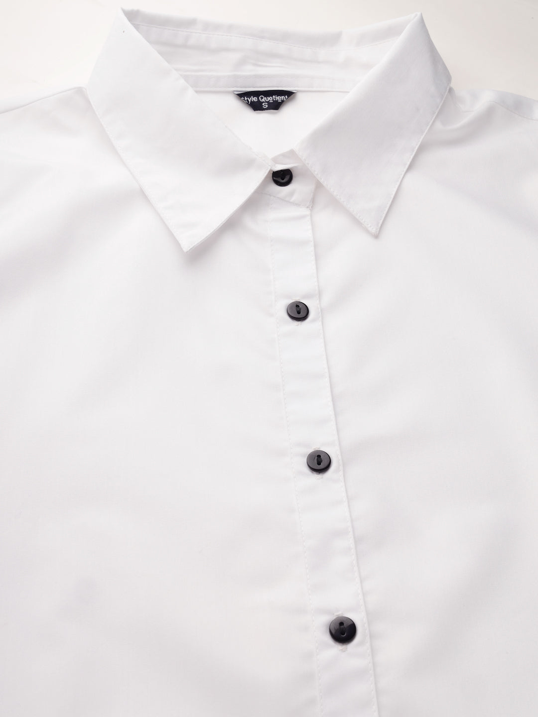 Style Quotient Women Solid White Polycotton Formal Shirt