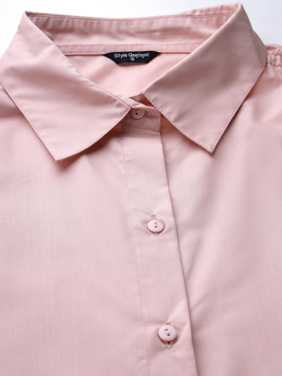 Style Quotient Women Solid Nude Polycotton Formal Shirt