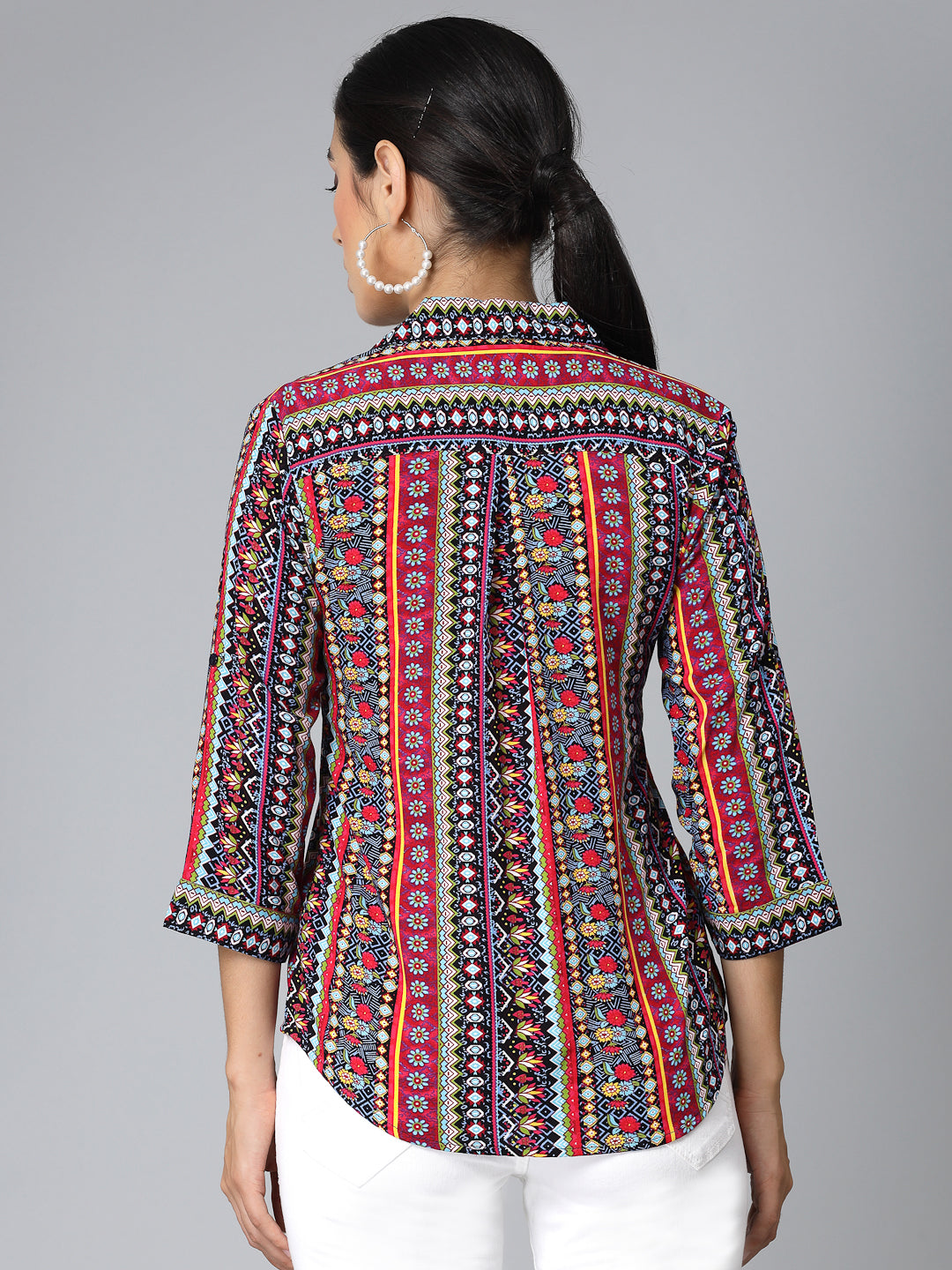 Style Quotients Women Multi coloured Rayon Printed Formal Shirt