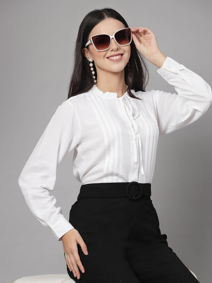 Style Quotient Women Black Polyester Cutout Smart Casual Shirt