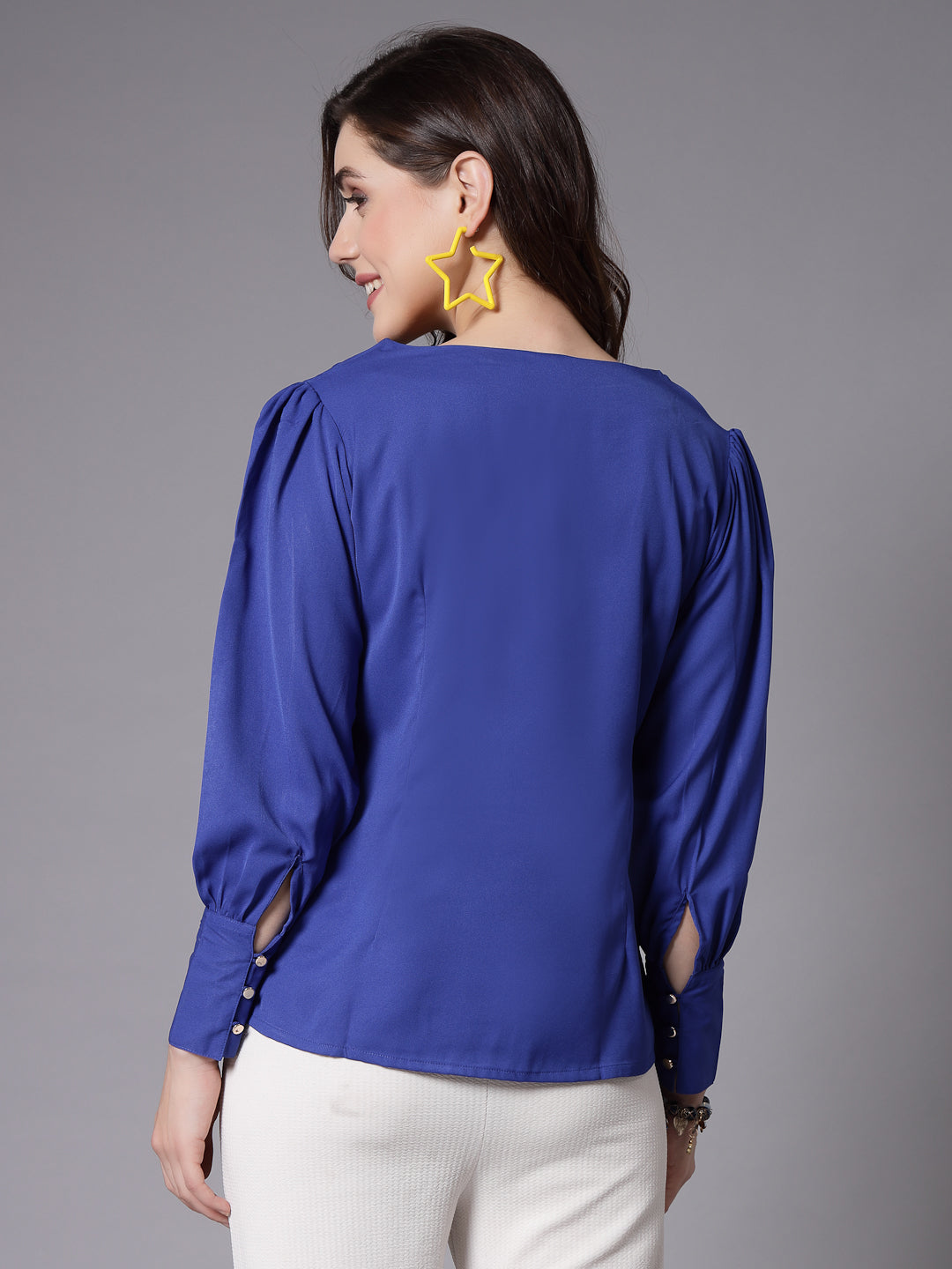 Style Quotient Women blue solid top