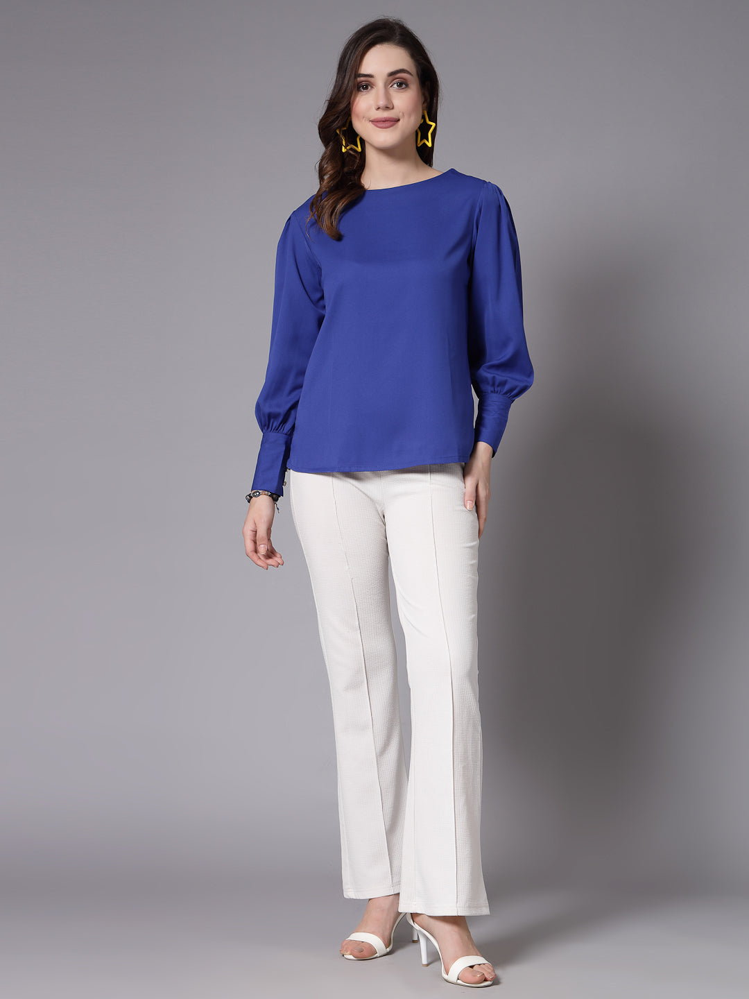 Style Quotient Women blue solid top