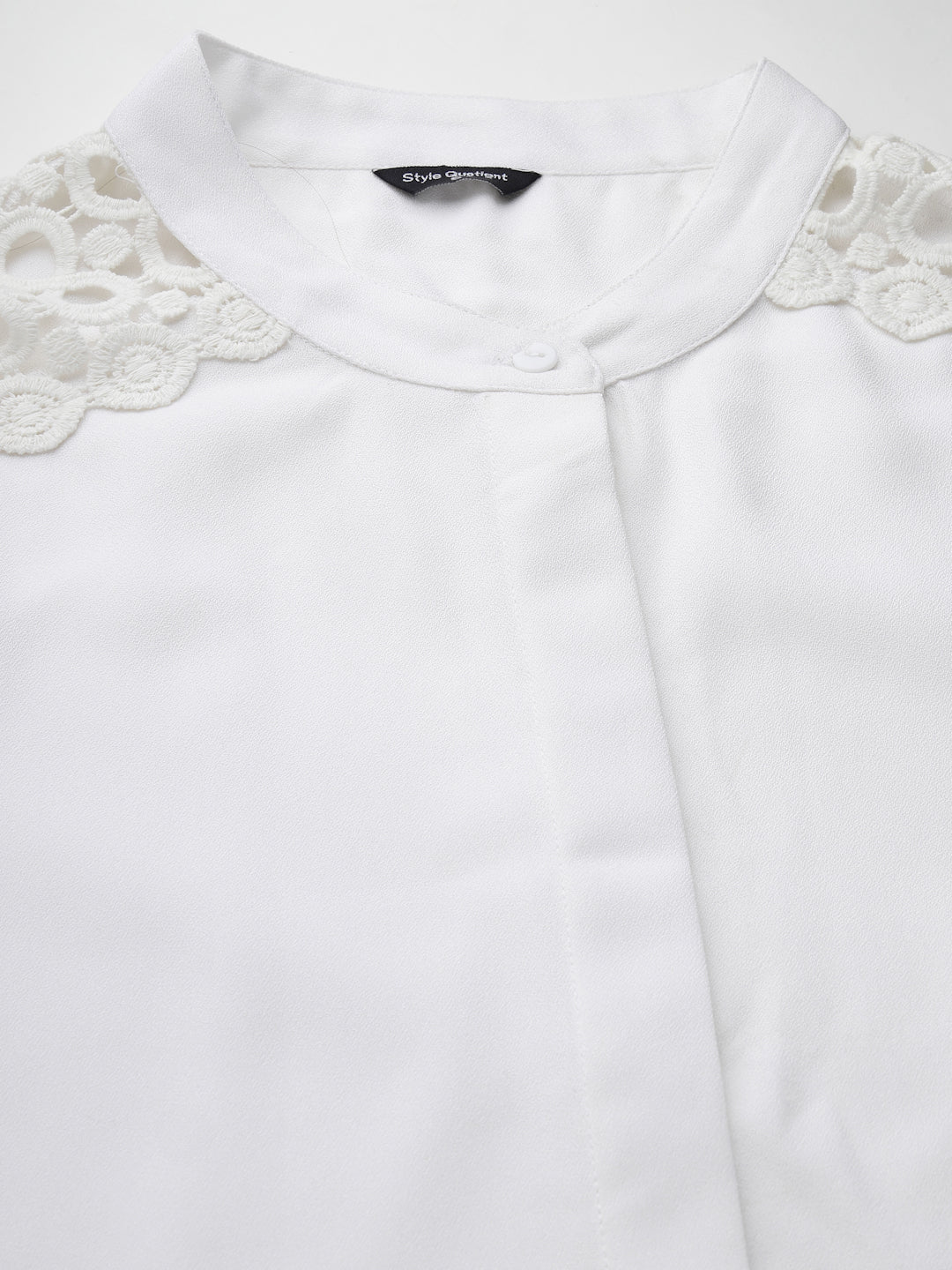 Style Quotient Women Embellished White Regular Smart Casual Shirt