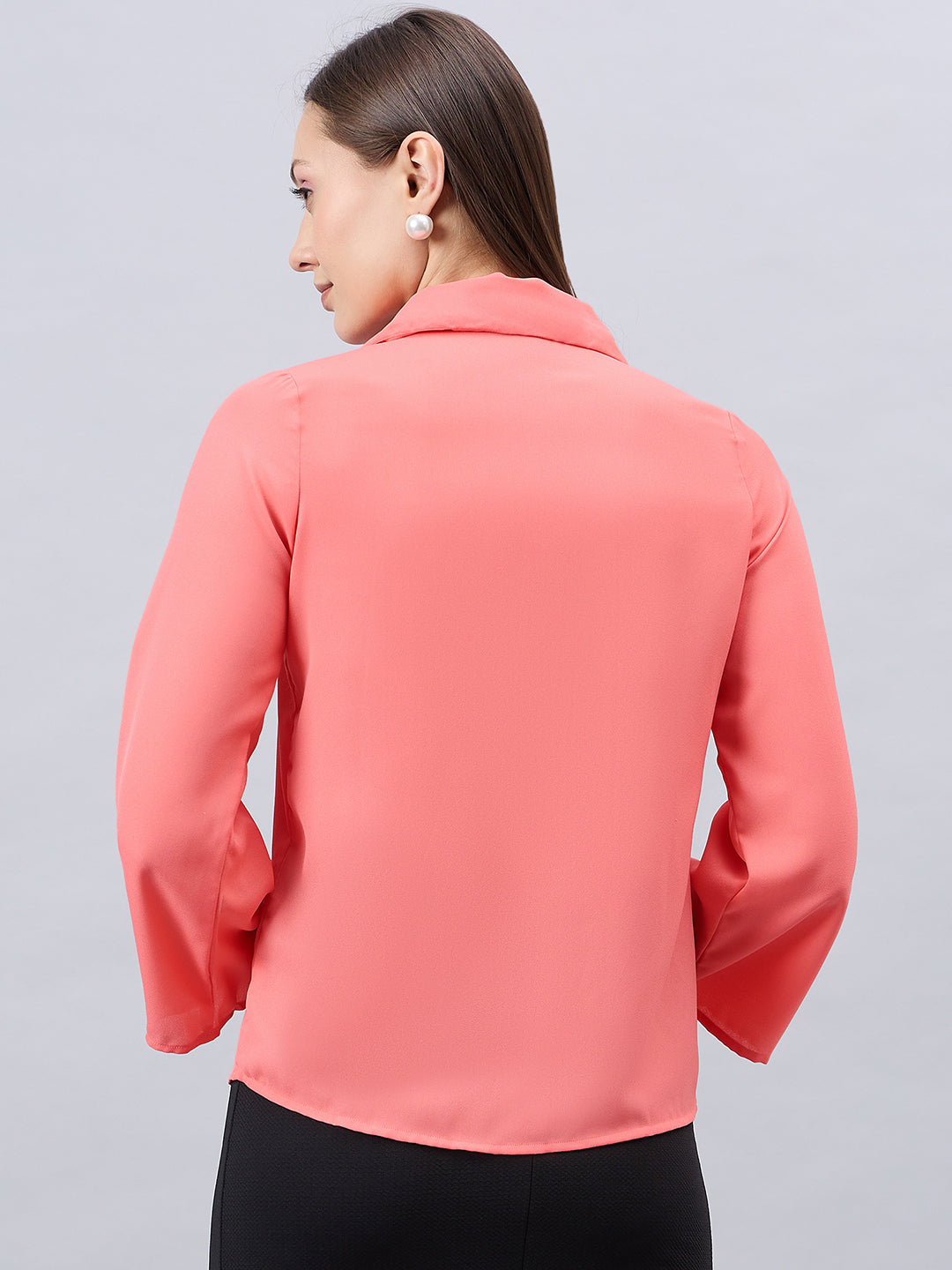 Style Quotient Women Peach Solid Regular Fit Shirt