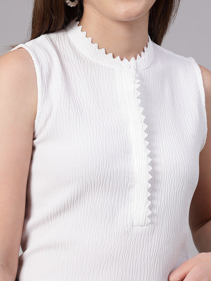 Style Quotient Women White Sleeveless Top