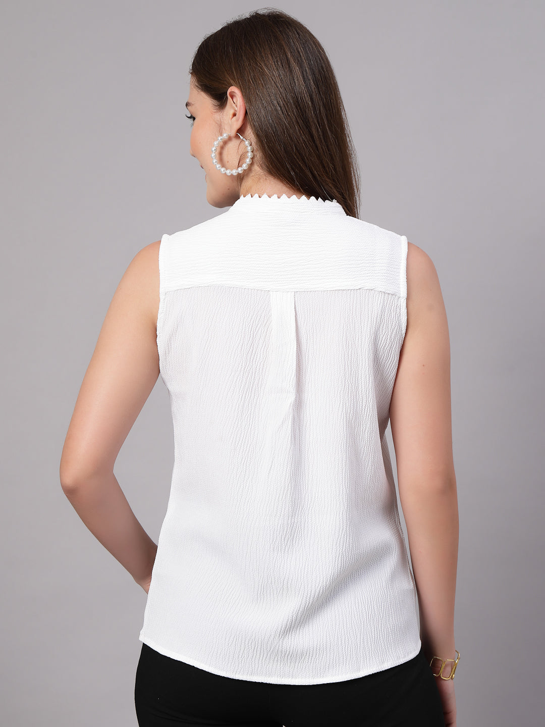 Style Quotient Women White Sleeveless Top