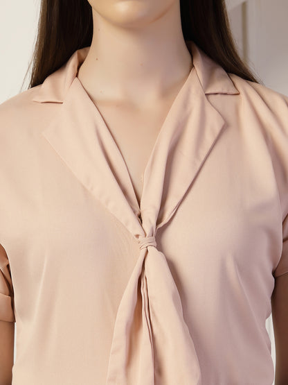 Style Quotient Women Solid Nude Regular Fit Formal Top