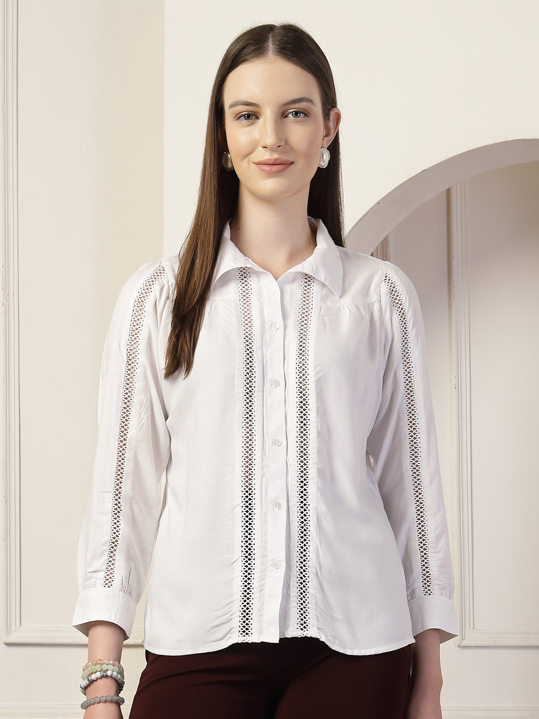 Style Quotient Women White Relaxed Shirt