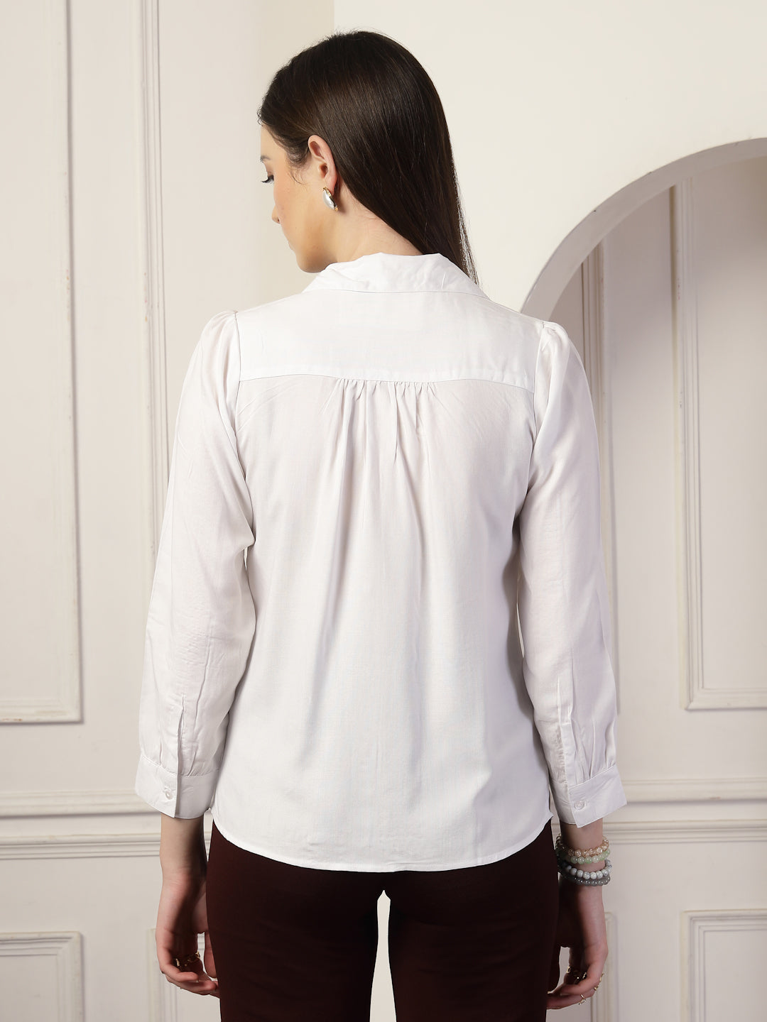 Style Quotient Women White Relaxed Shirt