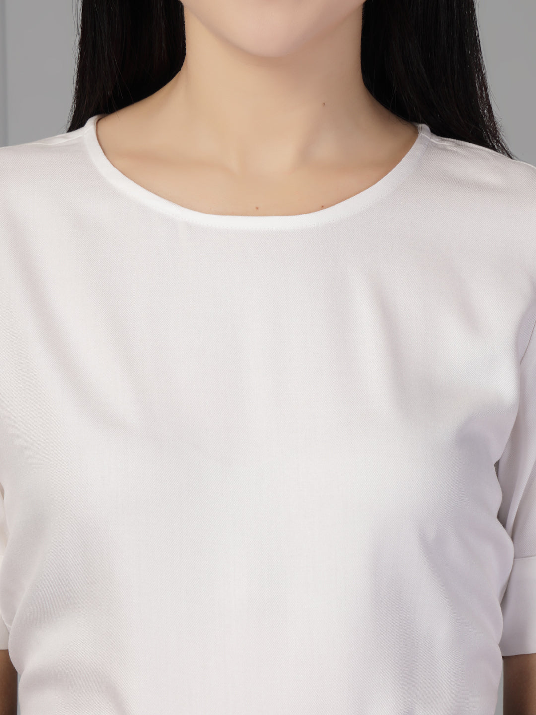 Style Quotient Women White Regular Fit Formal Rayon Top